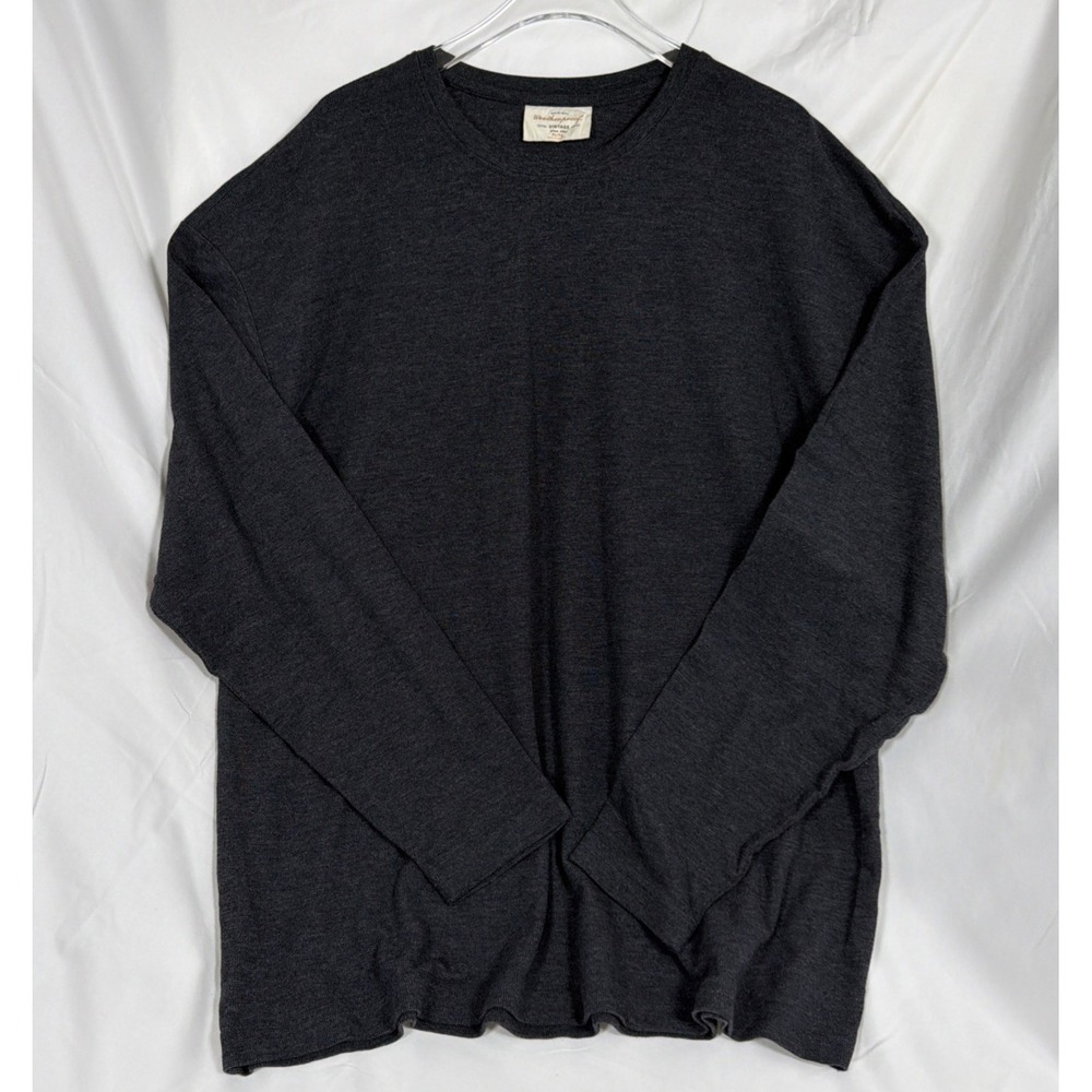 Weatherproof Vintage Mens Waffle Knit Thermal Shirt XL Charcoal Gray Long Sleeve